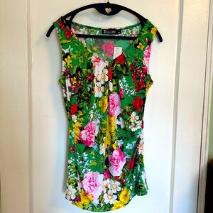 NEW YORK & COMPANY Colorful Floral Tank Top - S